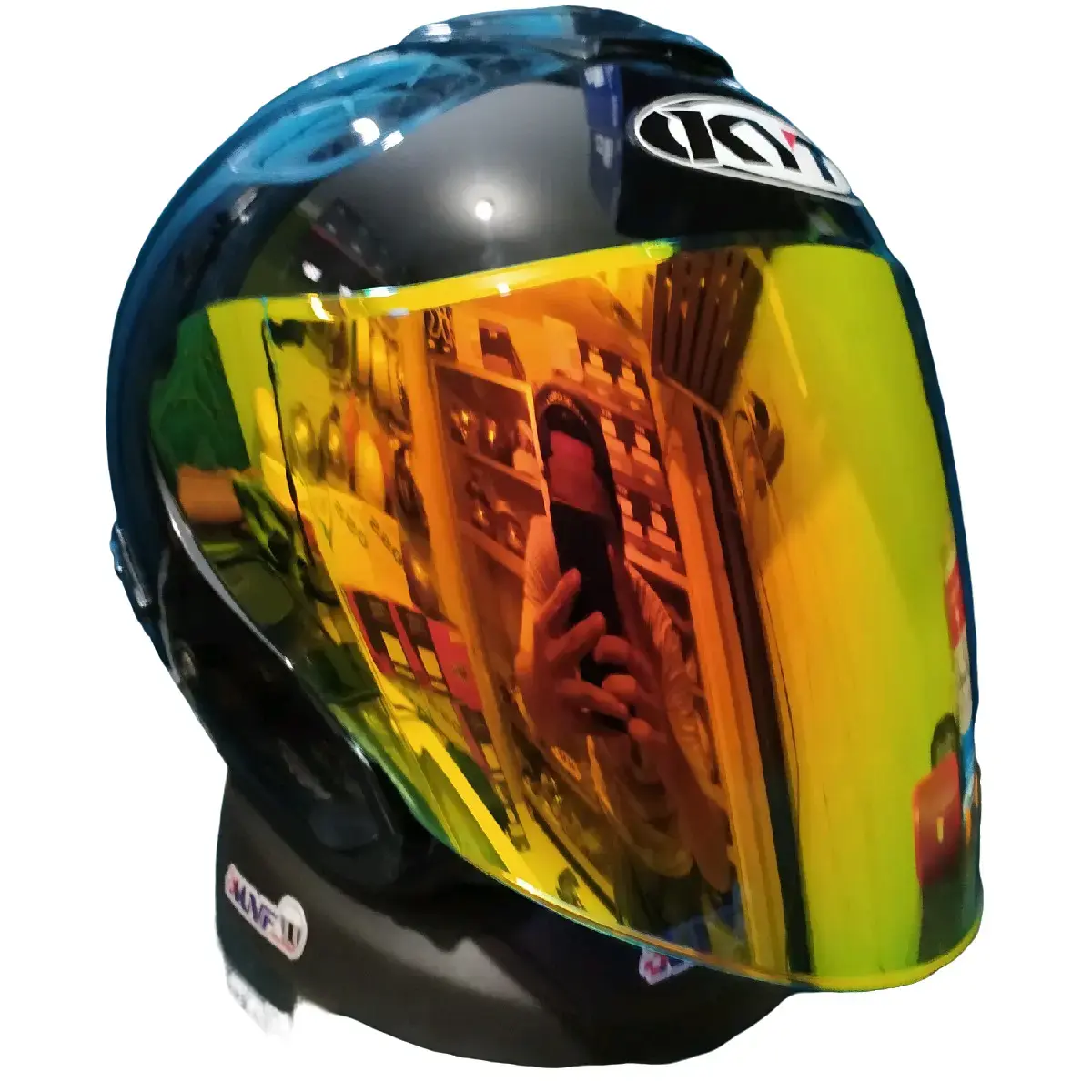 VISOR VENOM IRIDIUM BLUE REDGOLD KYT KYOTO INK DYNAMIC