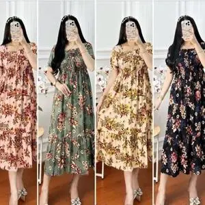 paket 4pcs daster fuji standart ld 110 pb 115 non busui Rayon Dress Tidur [mecca dress]
