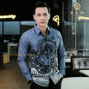 Kemeja Batik Pria Lengan Panjang Slimfit Premium Motif WIJAYA Terlaris Atasan Baju Kondangan Cowok Casual Kantor Katun