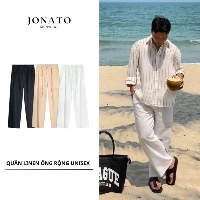  Quần ống rộng nam JONATO chất liệu đũi linen cao cấp kiểu dáng suông rộng trẻ trung và năng động 
