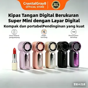 Kipas genggam mini turbin 100 kecepatan - aliran udara kuat, pendinginan cepat, tahan lama, dan mudah dibawa.