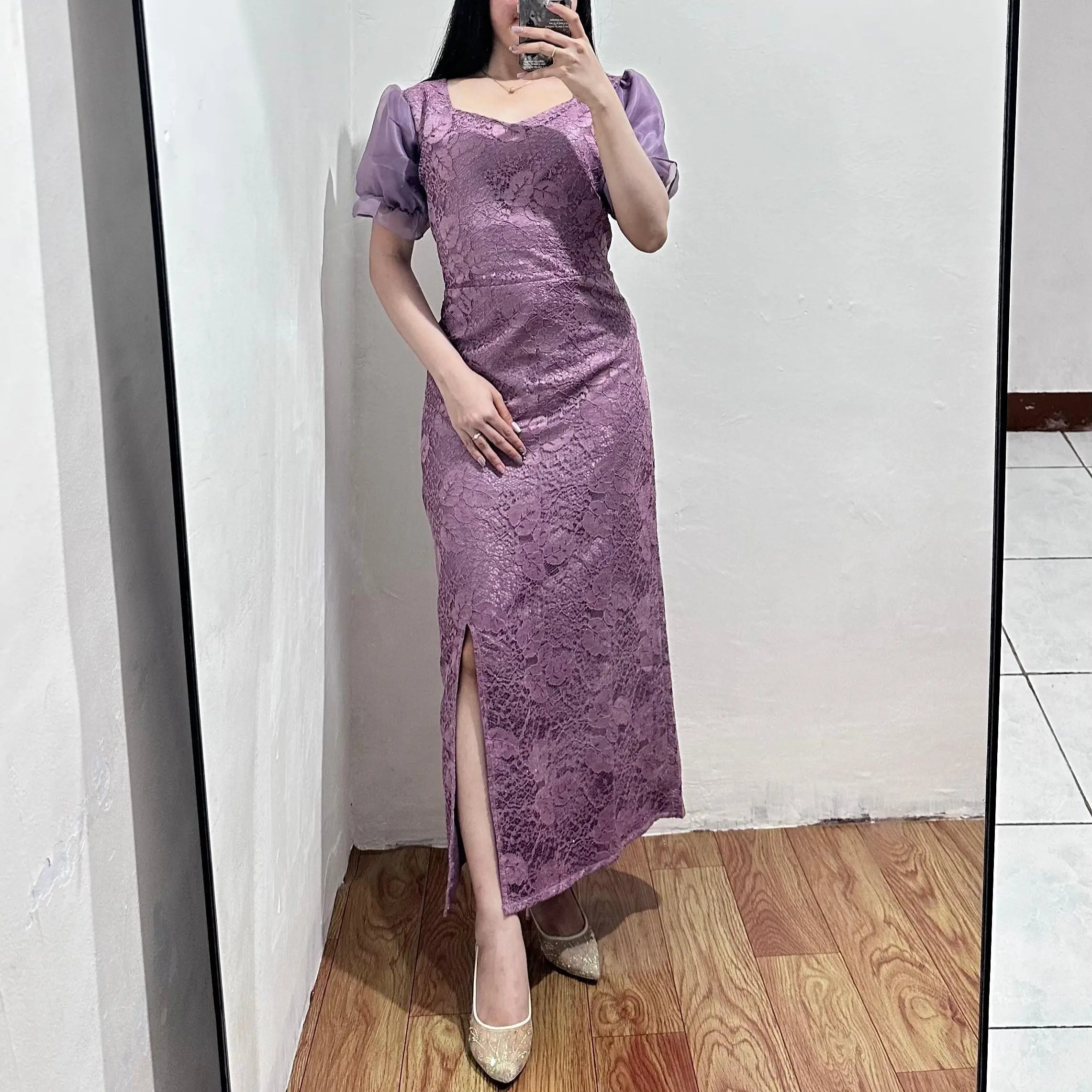 Dress Fuji(M,L&XL)/Dress Pesta/Dress kondangan/Dress Brukat Mewah Elegan