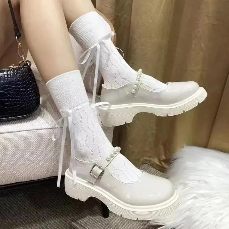 Tất Ruy Băng, Tất Ống Gió Múa Ba Lê Lưới Khoét Lỗ, Có Ren, Thích Hợp Cho Ngày Ở Nhà Và Múa Ba Lê, Kiểu Tất Gió 1