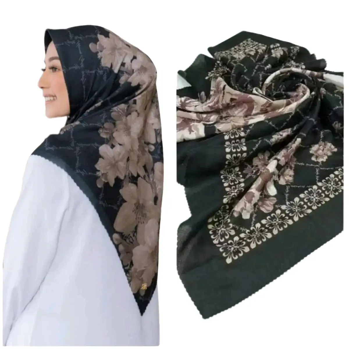 Hijab Motif Voal Premium Segi Empat Terbaru / Jilbab Motif Muslim