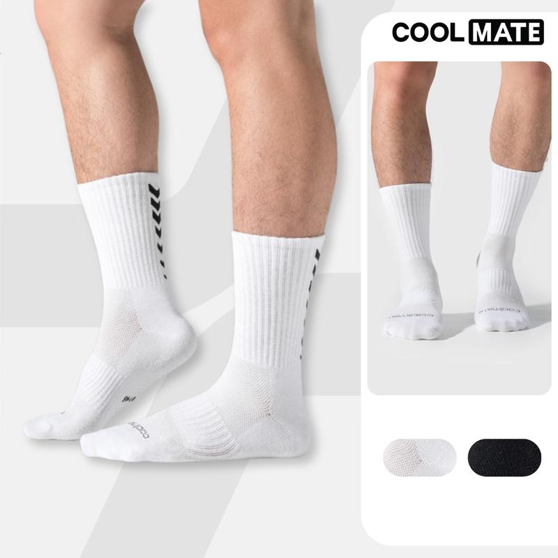 Tất thể thao cổ trung chống trượt - Coolmate