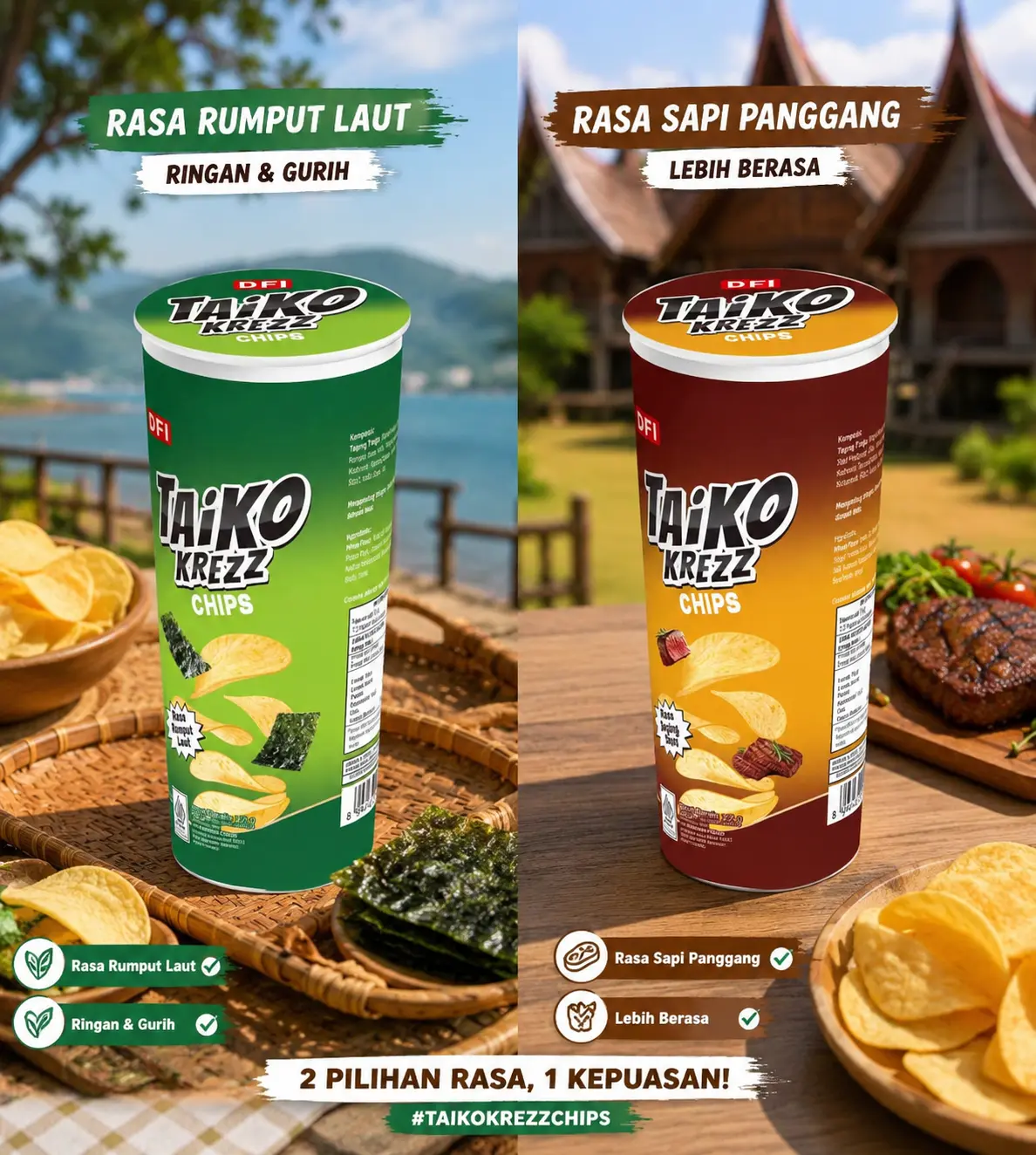 [COD] Taiko Krezz CHIPS TUBE 10pcs/ball VARIAN BARU cemilan keripik kentang enak gurih renyah halalD