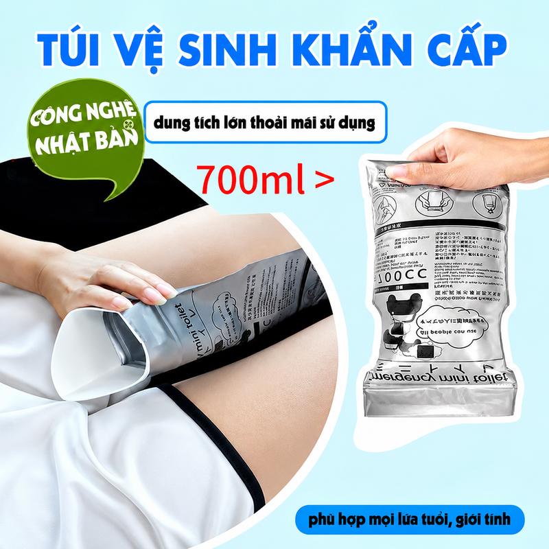 Túi Vệ Sinh Khẩn Cấp Di Động 700ml - Công Nghệ Nhận Bản, Thiết Kế Zip Chống…