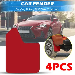 4pcs/set Red Splash Guard Mud Flaps High-quality Convenient Universal