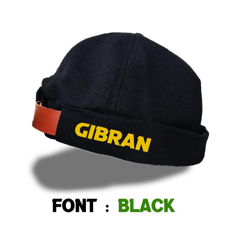 Topi Peci  Pria Dewasa Sablon Nama Sendiri Muslim Kopiah Songkok Hitam 6
