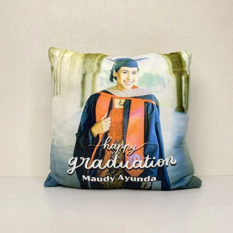Bantal Custom Foto  Pillow Kado Graduation Wisuda 40cm Kain Lembut 4