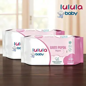 Lulula 2x50pcs Tisu Basah Bayi Terlaris Tebal & Tidak Mudah Robek Wangi Mawar, Tidak Kering Cepat! Aman untuk Kulit Bayi #BabyWipes Hematbelanja