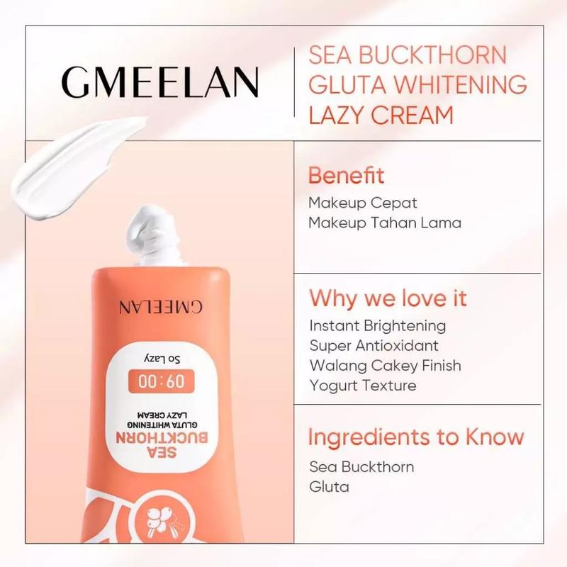 [ORIGINAL] GMEELAN Gluta Whitening Lazy Cream 30g Krim Siang Niacinamide day cream 4