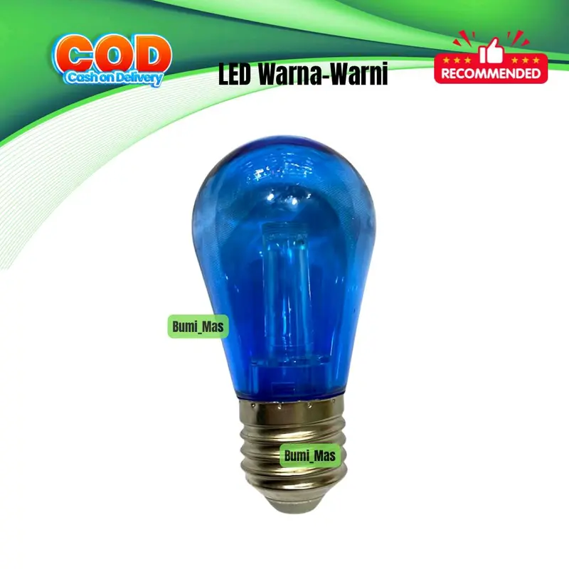 (Paket Isi 10Pcs) Lampu Cafe Warna-Warni Transparan Led Cafe Warna Bohlam Lampu Kecil 4