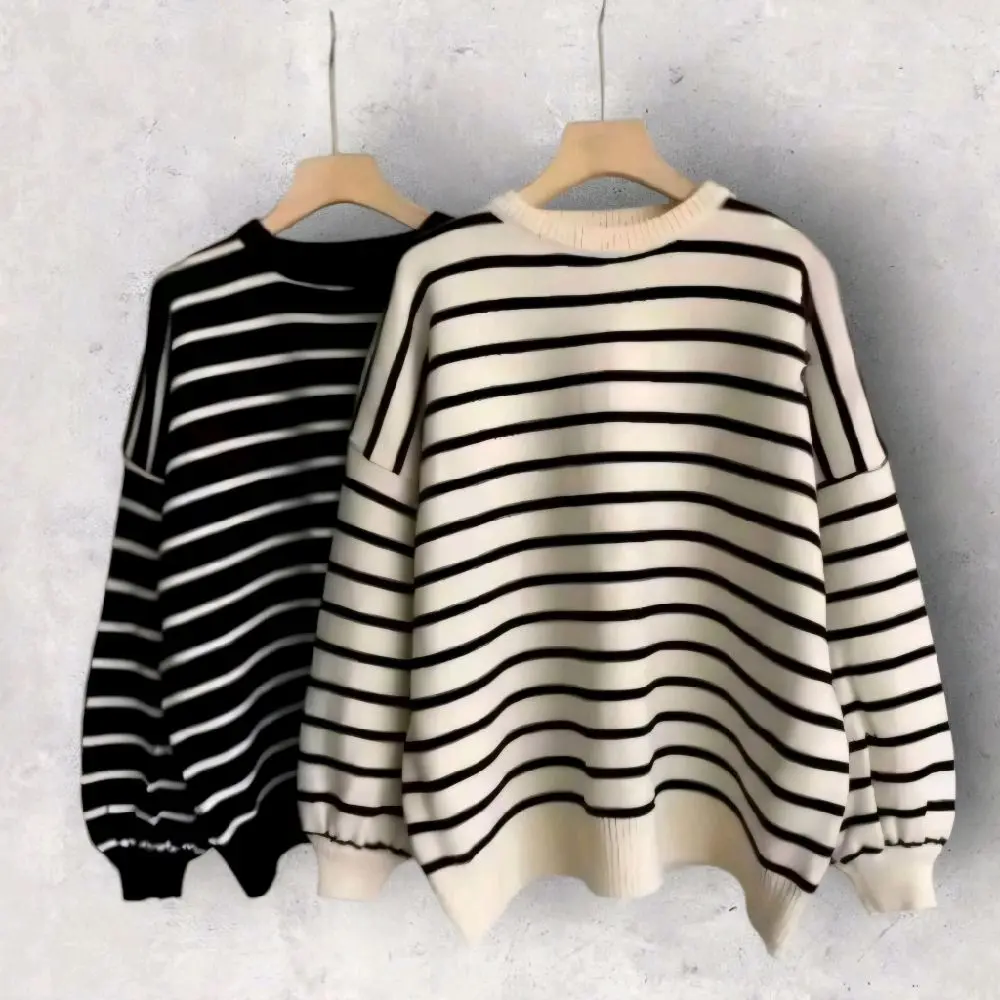 BAYONETA STRIP OVERSIZE BALON KNIT | Bayoneta Sweater Rajut | Bayoneta Sweater Tangan Balon | Bayoneta Knit |Bayoneta Sweater Balon | Bayoneta Sweater Wanita | Bayoneta Sweater Balon Knit Rajut | Bayoneta Sweater Turtleneck Rajut | Outer Wanita 2025