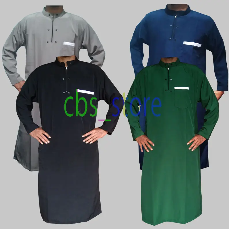 Gamis Pria / Jubah Gamis Pria Dewasa / Jubah Besway Resleting Lengan Panjang  Muslim