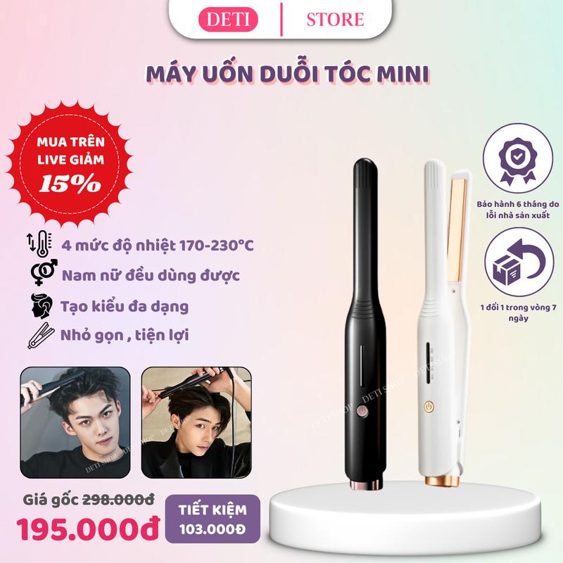 Máy uốn tóc nam máy tạo kiểu tóc cho nam 2 in1 ép side tóc nam đa năng máy duỗi tóc mini B128 DETI SHOP