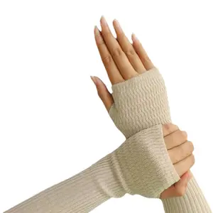 Paket Isi 3 HANDSOCK RAJUT MANSET TANGAN LUBANG JEMPOL Muslim Panjang untuk Wanita Bahan Rajut Nyaman Menyerap Keringat Dilengkapi Lubang Jempol Fungsional dan Mudah Dicuci
