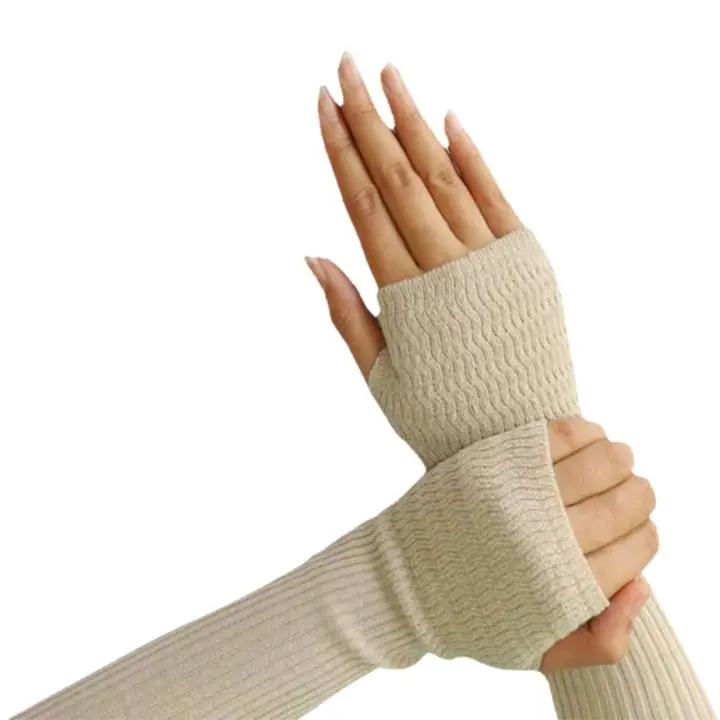 Paket Isi 3 HANDSOCK RAJUT MANSET TANGAN LUBANG JEMPOL Muslim Panjang untuk Wanita Bahan Rajut Nyaman Menyerap Keringat Dilengkapi Lubang Jempol Fungsional dan Mudah Dicuci