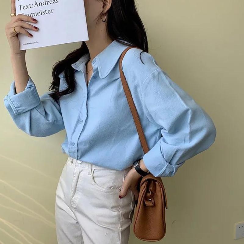 Kemeja Polos Basic Style Korean Cantik Kekinian Matt Shakila Twill Nyaman By Azka Collection 8