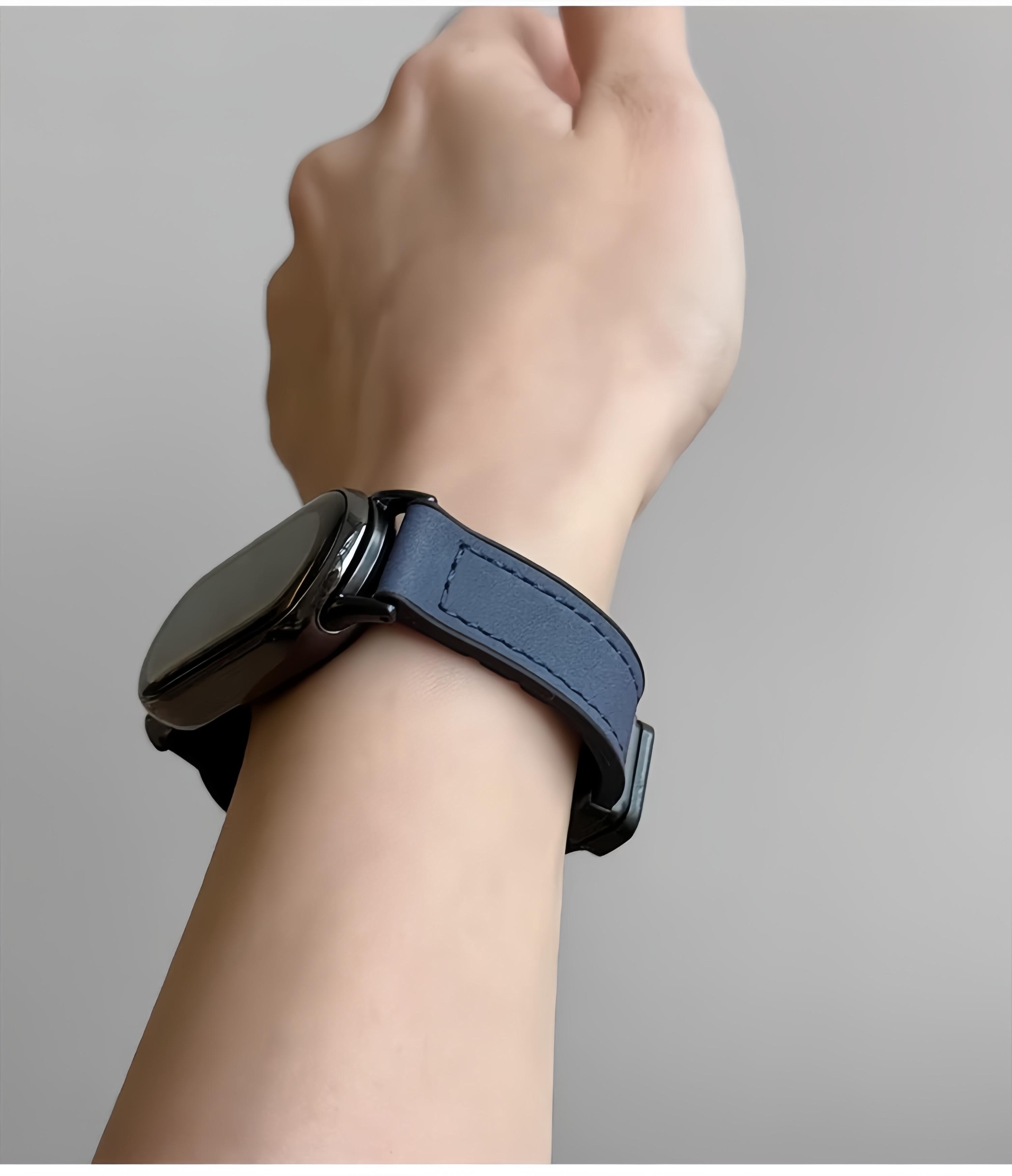 （Tidak termasuk jam）tali jam tangan For Xiaomi Smart Band 8/9/10 Strap Kulit Magnetik Tali Mi Band 8 9 10 Kulit Olahraga Tahan Air
