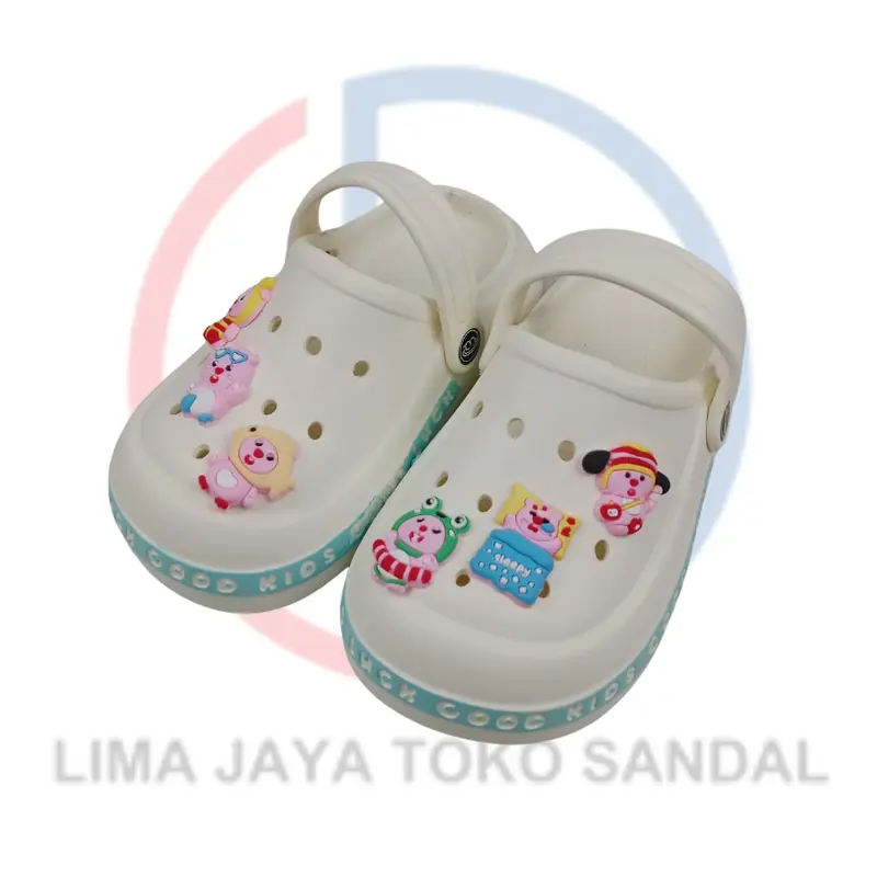 Sandal Slip On Karet Anak Terbaru Cute Karakter Jibbitz Loopy Kiyowo CQ EH83 Fashion Sandal bakpao cewek 2