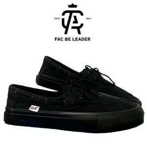 FAC BE LEAEDR Sepatu Sneakers FAC C3 Fullblack Canvas Casual Sepatu Slip On Tali Pria Dan Wanita Model Zapato Sneaker Flat Shoes