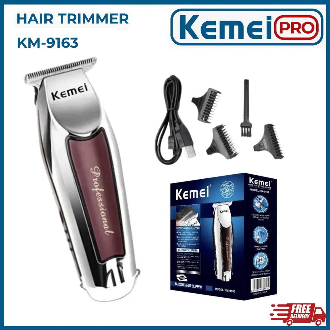 KEMEI 9163 Alat Cukur Rambut Kemei KM-9163 Hair Clipper Trimmer KM 9163 Wireless Mesin Cukur Elektrik
