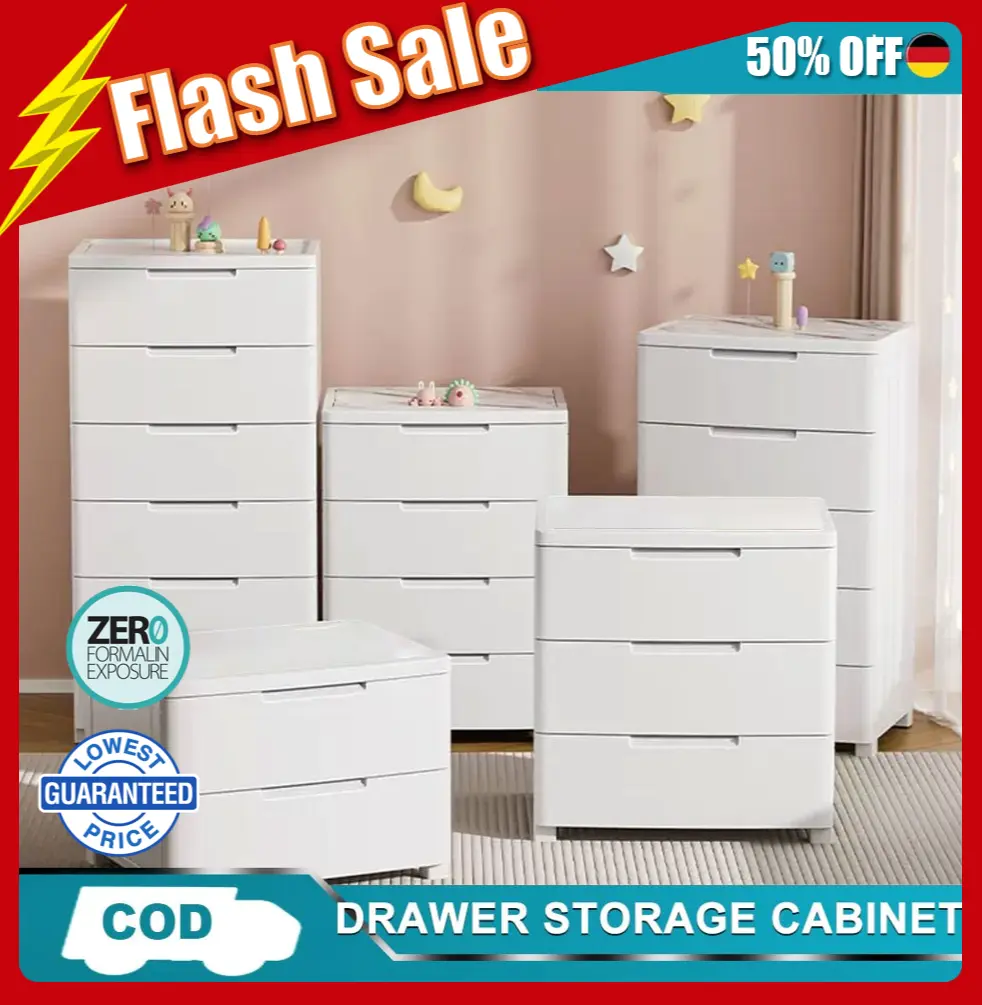 （Mega Sale）3-6 Layers 36cm Wide Drawer Clothes Cabinet Storage Thick Plastic Storage Cabinet With Wheeled Drawe Boxes Organiser Cover Room Photo