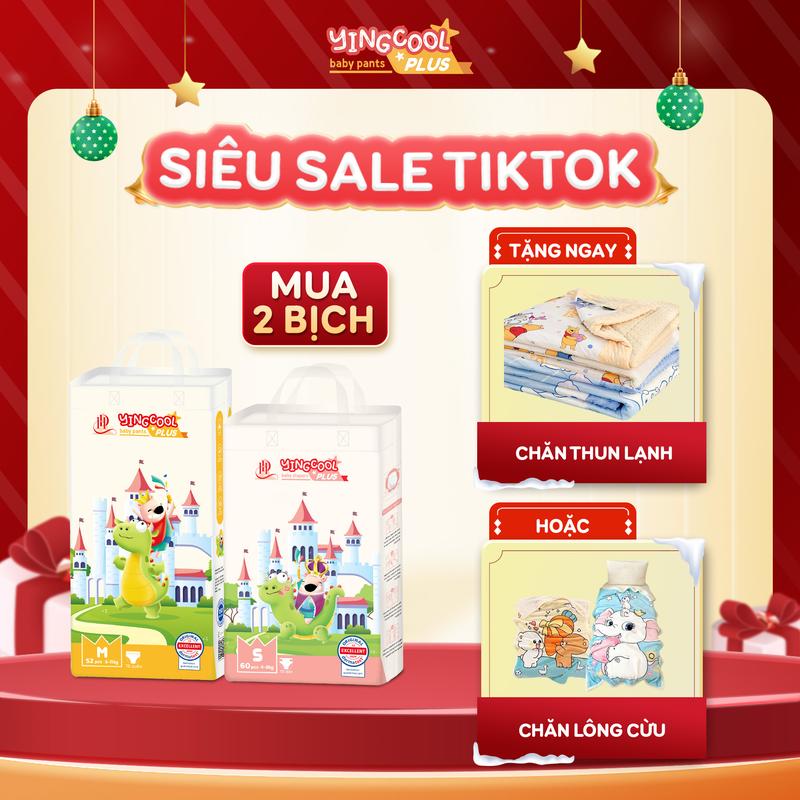    Tặng Chăn Thun Hạt Đậu hoặc Chăn Lông Cừu cho bé - Combo 2b   Bỉm YINGCOOL PLUS Size NB66 SD60 MD54 MQ52 L48 XL44 XXL42 XXXL40 