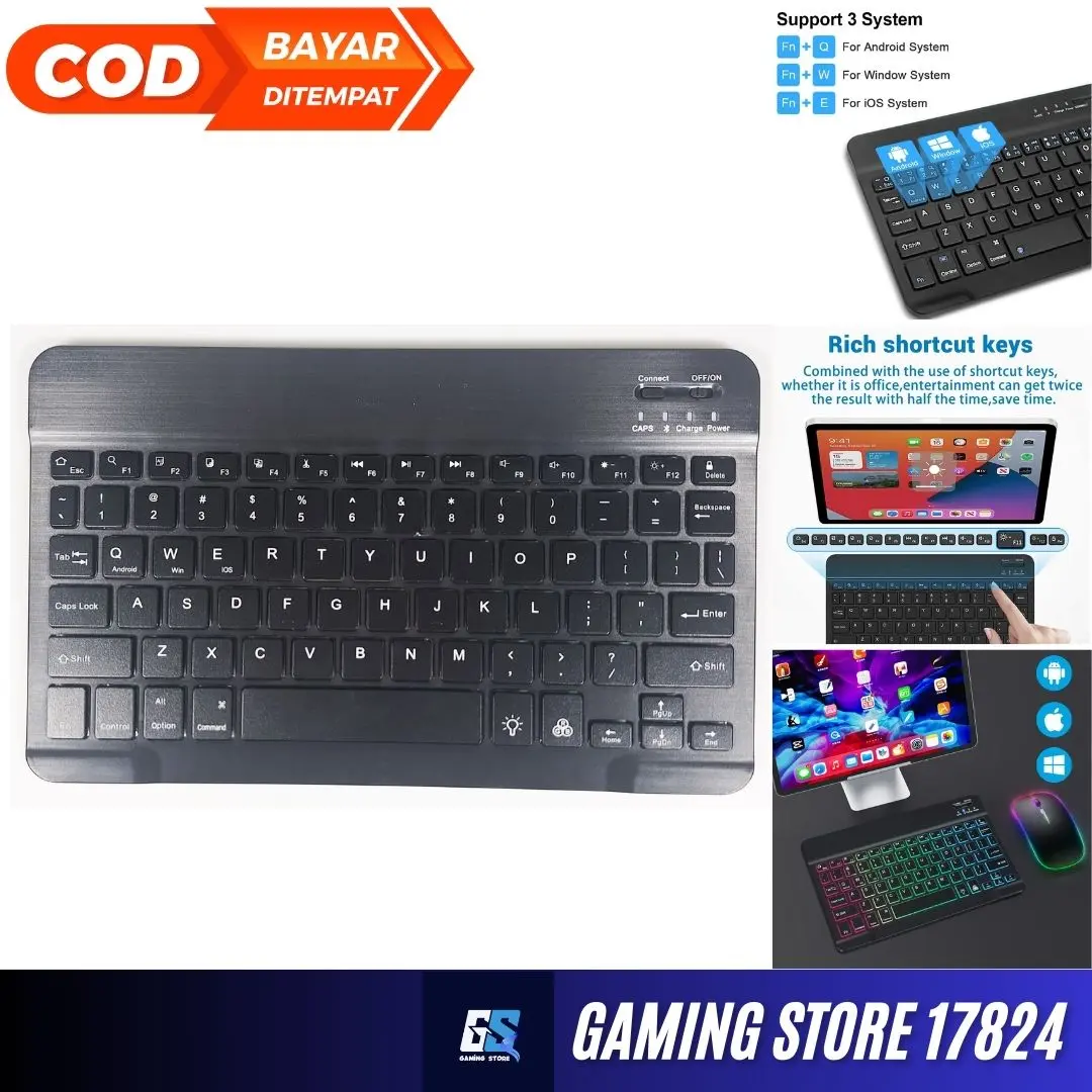 Set Keyboard Mouse Computer Wireless Bluetooth LED Backlight 2.4GHz - AS437 - Black mobilator ff full set