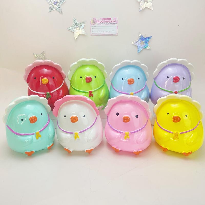 Ống Tiết Kiệm Tiền Gà Con Hecube Heo Đất Lợn Đất Vịt Đội Nón lợn tiết kiệm