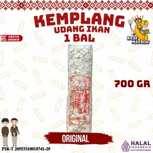 1 BAL KEMPLANG UDANG IKAN RASA ORIGINAL Snack Food Keripik Cemilan Kering Asin Makanan Camilan Toples
