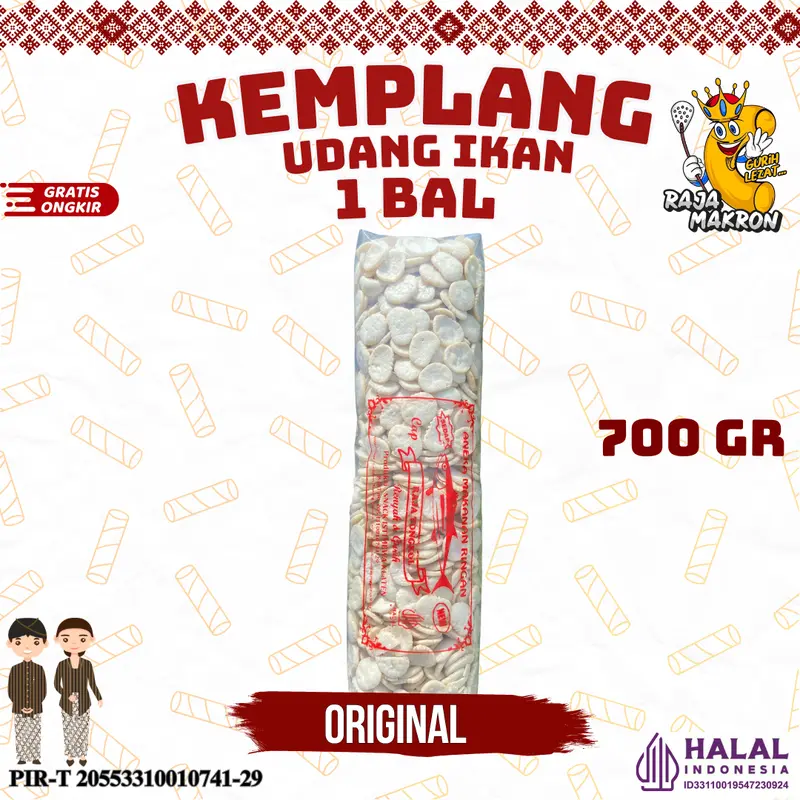1 BAL KEMPLANG UDANG IKAN RASA ORIGINAL Snack Food Keripik Cemilan Kering Asin Makanan Camilan Toples 0