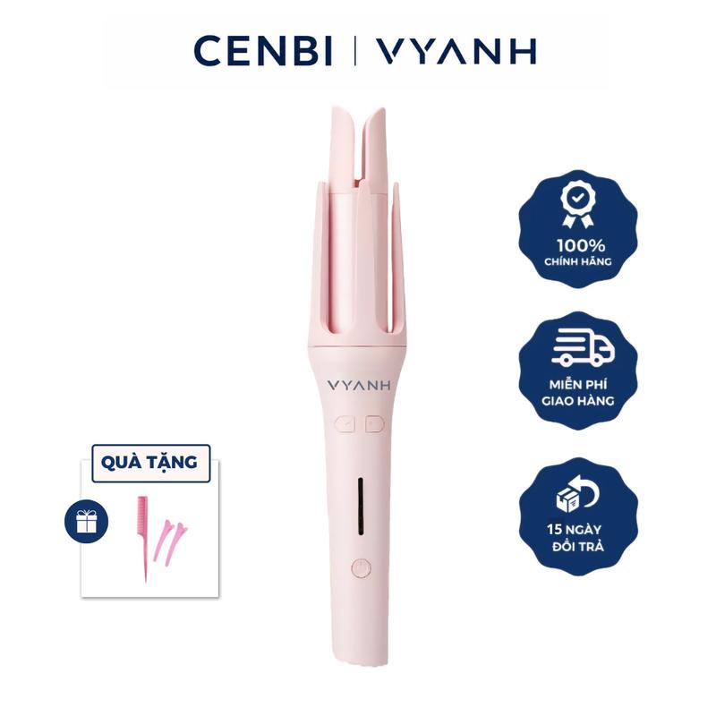 Máy uốn tóc tự động ion âm CENBI x VYANH chất liệu gốm sứ không làm tổn thương tóc trục uốn 32mm