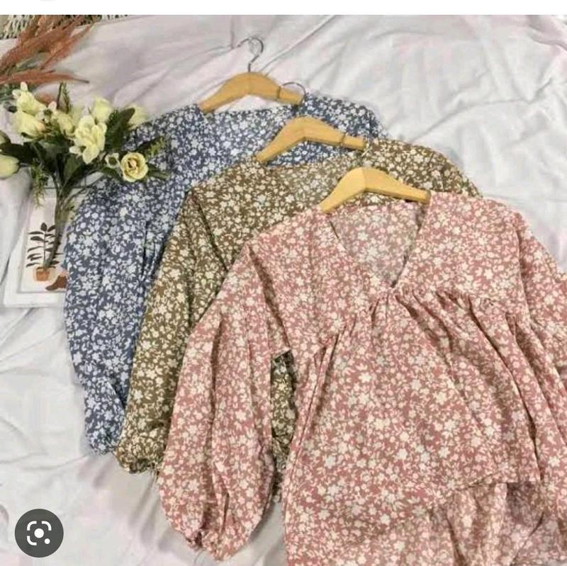 Product Introduction of Blouse Korea Wanita Full Motif Bunga Atasan Panjang - Baju 2