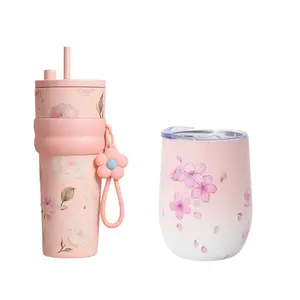 【BELI 1 GRATIS 1】 Tumbler Botol Minum stainless Flower Edition