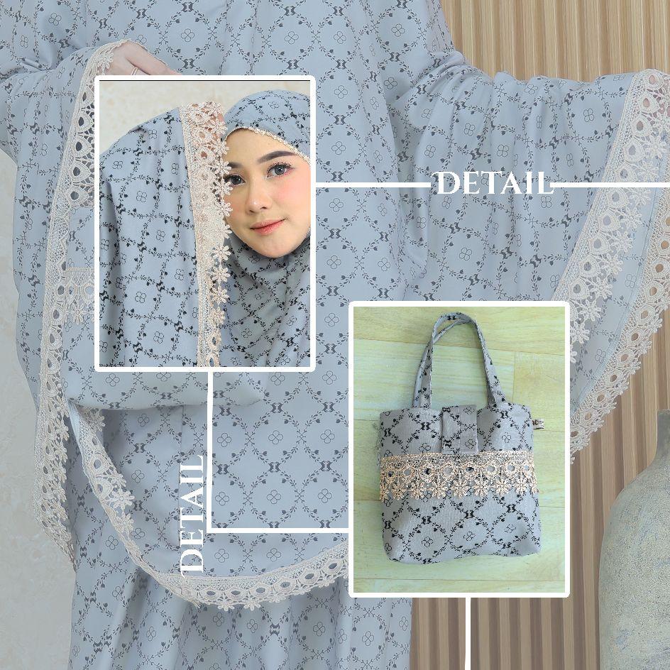 Mukena Wanita 2 in 1 Katun Premium Motif Mewah Renda Cantik dengan Desain Elegan dan Nyaman untuk Penggunaan Sehari-hari Mukenah Jumbo Dewasa Travel