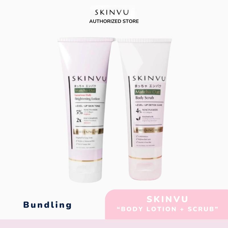 SKINVU WHITENING Glowing Set Bodycare - Matcha Oat Brightening Lotion ...