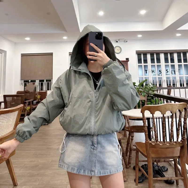 Áo khoác gió CÓ MŨ 2 lớp có DÂY RÚT cản gió, kháng nước nhẹ - Lumaxstore 6