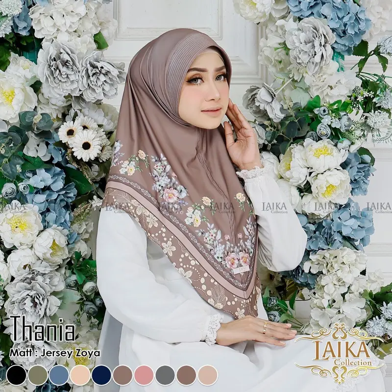 Bergo Daily Instan Printing Motif bunga Thania by LAIKAcollection