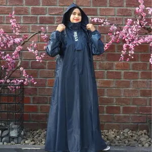 Jas Hujan Gamis Wanita Muslimah Syar'i Tahan Air Syari' - Model Kekinian