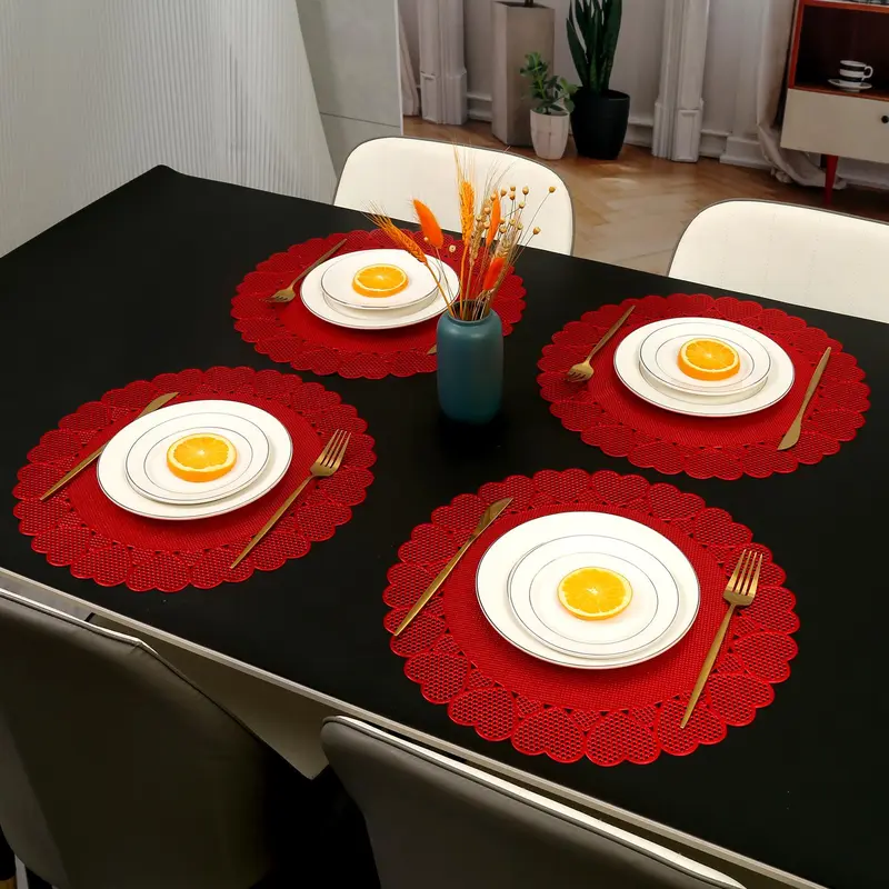 Creative Hollow Placemats, Heat-resistant & Anti-slip Table Mats, Exquisite Tableware Accessories For Home & Restaurant 4