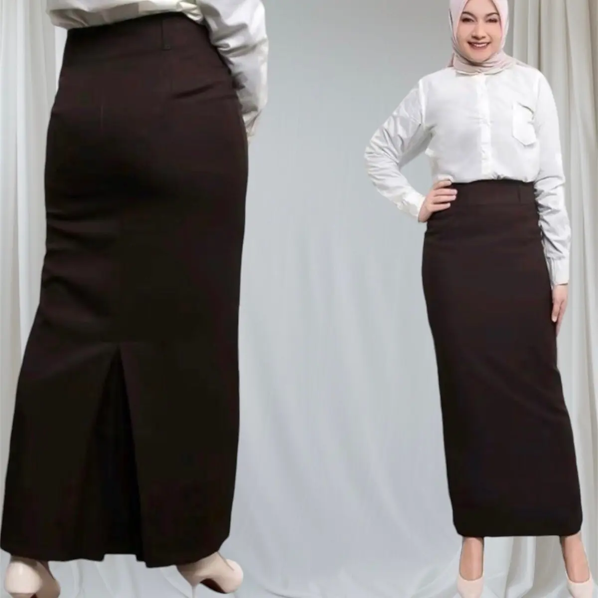 ROK SPAN REMPEL BELAKANG BAHAN WOLL IMPORT UK M,L,XL,L2,L3,L4,L5