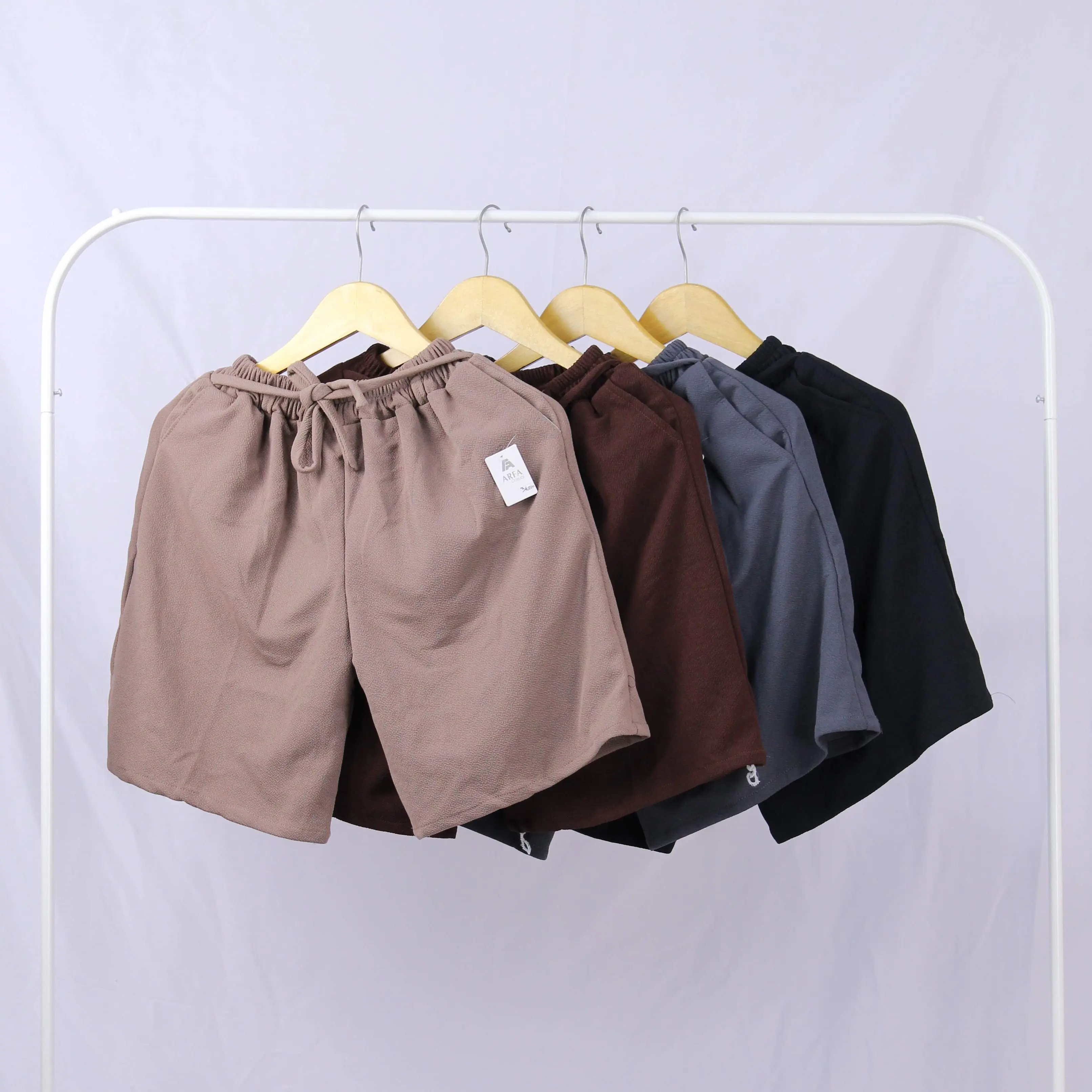 Celana Pendek Knit Moscrepe Wanita [PAKET HEMAT 100RB DAPAT 4 PCS] Cewe Cewek Perempuan Dewasa Remaja Kolor Rajut Waffle Polos Melar Elastis Rumahan Santai Bagus Simple Adem Tebal Murah Sehari Hari