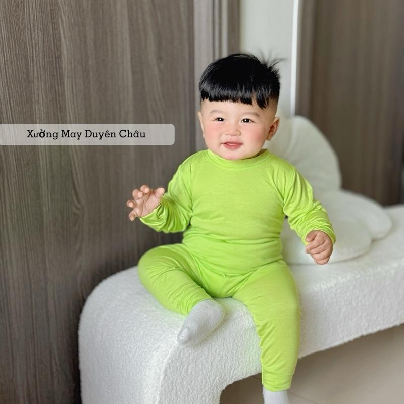 (7-14kg)  bộ quần áo tay dài quần dài cho bé chất vải thun lạnh mềm mịn