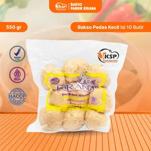 Kirana Bakso Pedas Ukuran Kecil Isi 10 Butir Berat 550 Gram Food Makanan Frozen