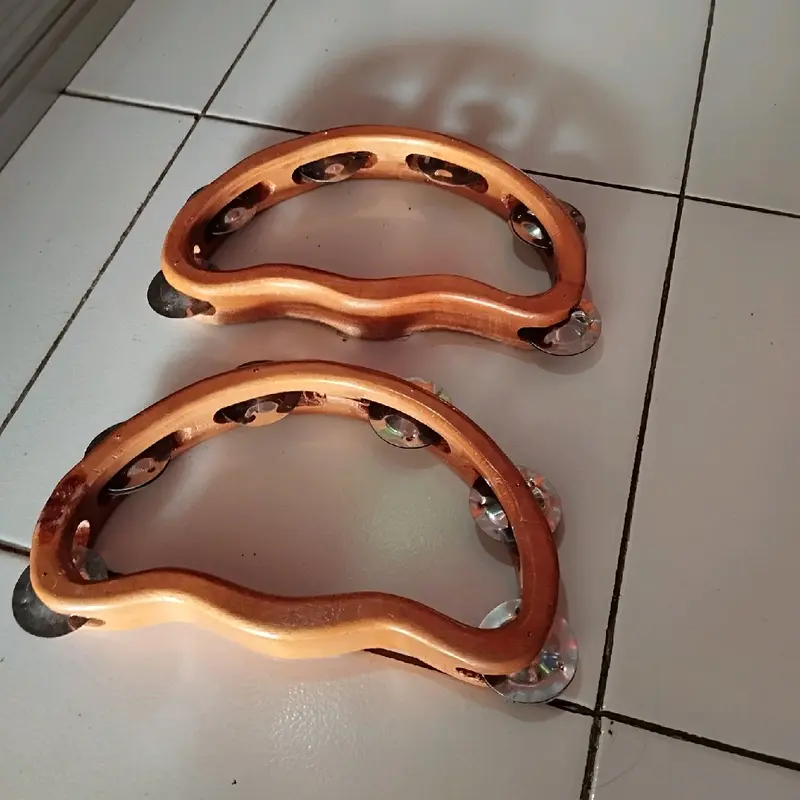 Tamborin kayu ukuran 21x13, alat musik tradisional 4