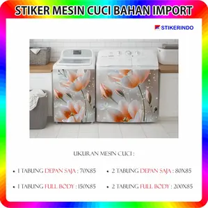 Stiker Mesin Cuci 1 Tabung, 2 Tabung & Full Body – Motif Bunga Cantik
