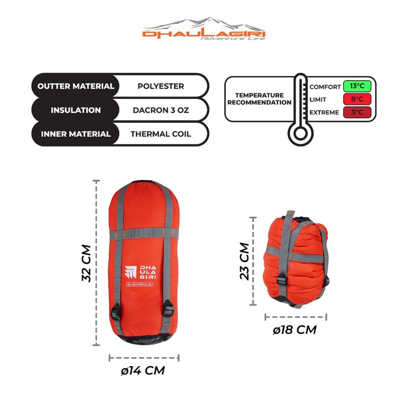 DH SLEEPING BAG DREAM OZ 300 THERMAL TECH Dhaulagiri Tidur Gunung Camping 3