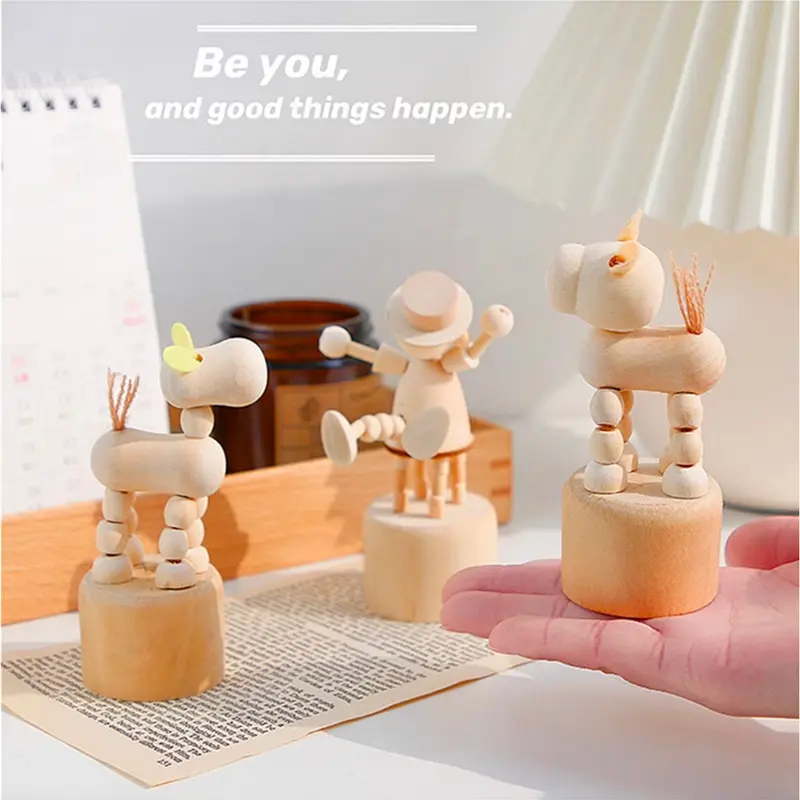 Boneka Kayu Menari Hiasan Meja Dekorasi Kamar Ornamen Lucu Mainan pendidikan 7